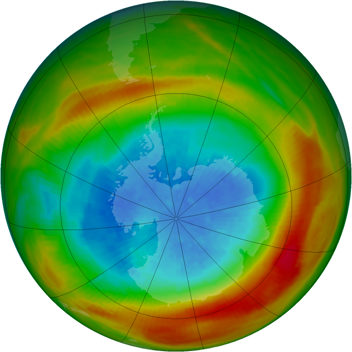 Antarctic ozone map for 30 September 1981